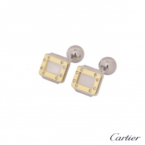 Cartier Steel And Yellow Gold Santos Cufflinks